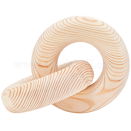 木製チェーンペンダントデコレーション  チェーンの装飾手彫りの木工芸品の装飾品  丸いリング  湯通しアーモンド  190x128x35mm HJEW-WH0036-16A-1