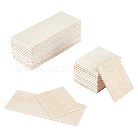 Láminas de madera rectangulares WOOD-WH0030-33-1