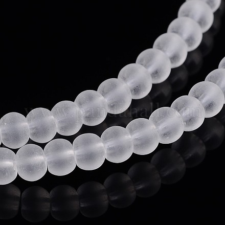 Perles en verre dépolies rondes EGLA-J119-2mm-A01-1