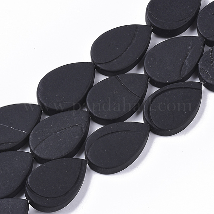 Натуральный черный камень бисер нитей G-S364-026-1