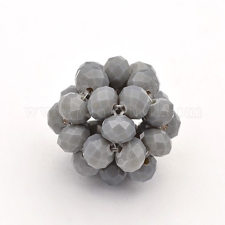 Imitation Jade Glass Round Woven Beads GLAA-A034-6mm-B14-1