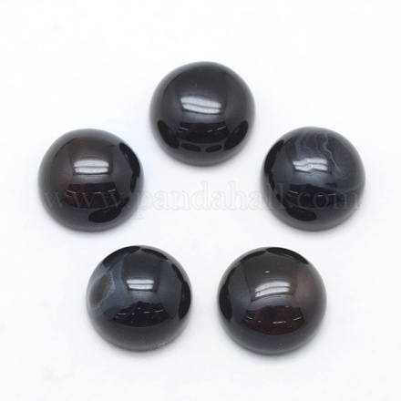 Cabochons de ágata negro naturales G-E492-H-15-1