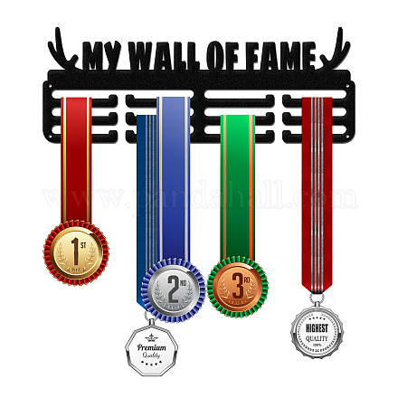 Estante de la pared de la exhibición del tenedor de la suspensión de la medalla del hierro de la moda ODIS-WH0021-003-1