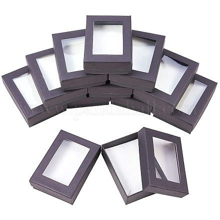 NBEADS 10 Pcs Cardboard Box Cardboard Jewelry Set Boxes for Necklaces CBOX-NB0001-02-1
