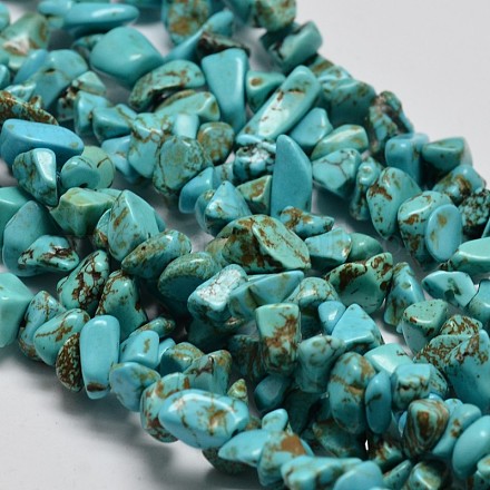 Copeaux synthétiques perles turquoise brins X-G-N0134-08A-1