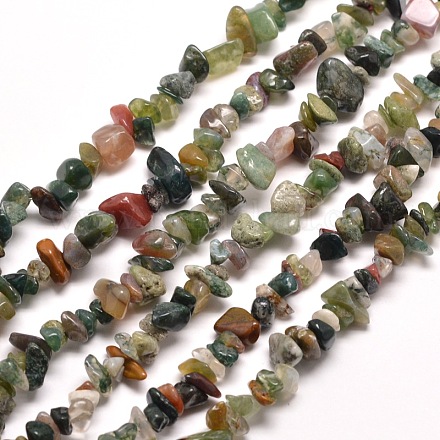 Natural Indian Agate Chip Bead Strands G-M205-46-1