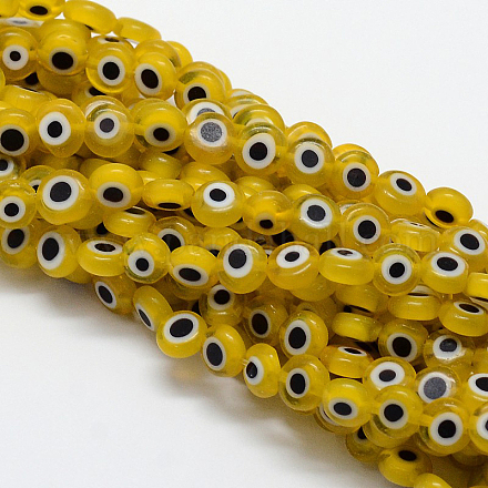 Chapelets de perles rondes de chalumeau manuelles de mauvais œil X1-LAMP-L058-8mm-01-1