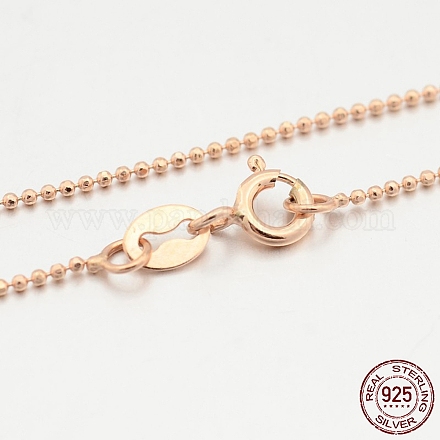 925 collares de cadena de bolas de plata esterlina STER-M086-18A-1
