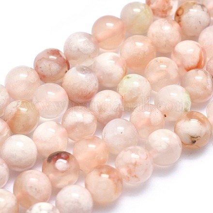 Natürliche Kirschblüte Achat Perlen Stränge G-I213-23-6mm-1
