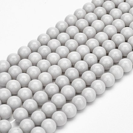 Eco-Friendly Round Baking Paint Glass Beads Strands HY-A003-6mm-RV43-1