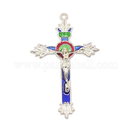 Alloy Enamel Crucifix Cross Pendants ENAM-J131-01S-1