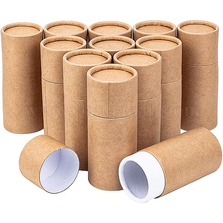 Benecreat 12 pièces 50 ml tubes en carton kraft burlywood tubes ronds en papier kraft pour crayons caddy à thé café artisanat cosmétique emballage cadeau CBOX-BC0001-26C-A-1