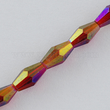 Electroplate Glass Beads Strands EGLA-R020-8x4mm-06-1