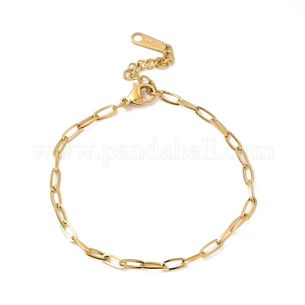 Placage ionique (ip) 304 bracelet chaîne trombone en acier inoxydable pour femme BJEW-G667-05G-1