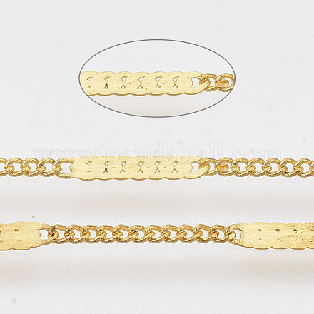 Soldered Brass Coated Iron Curb Chains CH-T002-02G-1