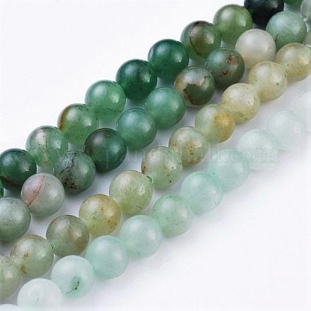 Chapelets de perles en aventurine vert naturel G-Q462-8mm-20-1