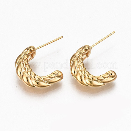 Brass Half Hoop Earrings KK-R117-027-NF-1