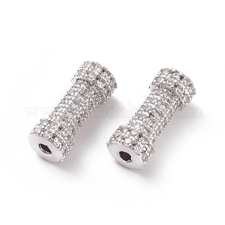Laiton micro pavé de perles de zircone cubique claires ZIRC-K081-91P-1