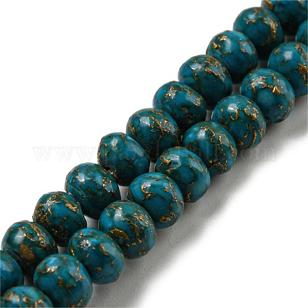 Teints perles synthétiques turquoise brins G-B070-C01-01-1