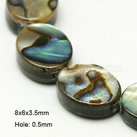 Brins de perles en coquille d'ormeau naturel / coquille de paua SSHEL-G003-8-6x8mm-1