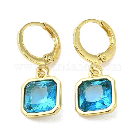 Real 18K Gold Plated Brass Dangle Leverback Earrings EJEW-L268-005G-03-1