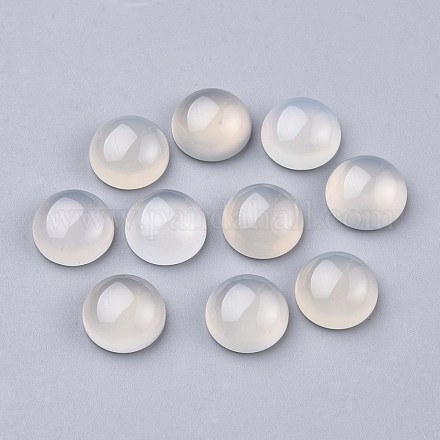 Natural White Agate Cabochons G-P393-R62-12MM-1