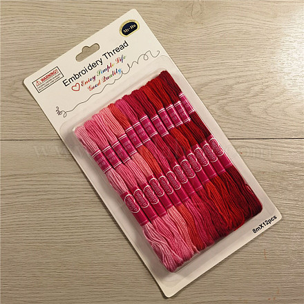 12 Skeins 12 Colors 6-Ply Polycotton(Polyester Cotton) Embroidery Floss PW22063000220-1