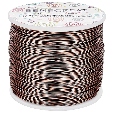 BENECREAT 20 Gauge (0.8mm) Aluminum Wire 770FT (235m) Anodized Jewelry Craft Making Beading Floral Colored Aluminum Craft Wire - Brown AW-BC0001-0.8mm-11-1