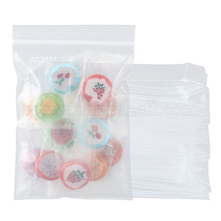 Pandahall 100 pièces sacs transparents refermables 10x15 cm sacs zippés en plastique pour petits objets emballage de bijoux OPP-WH0005-12E-1