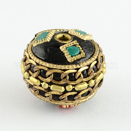 Oval Handmade Indonesia Beads IPDL-S009-02-1