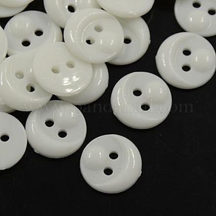 Flat Round/Animal Face 2-Hole Acrylic Sewing Buttons X-BUTT-E072-B-10-1