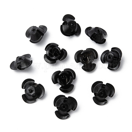 Schwarze winzige Aluminium-Rosenblüten-Metall-Abstandsperlen für die Schmuckherstellung X-AF12MM011Y-1