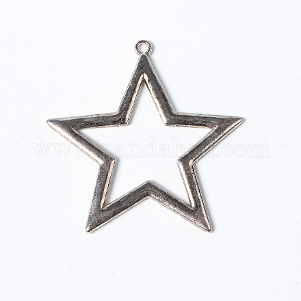 Antico colore argento in lega di Natale ciondoli stelle X-PALLOY-AD-77867-AS-1