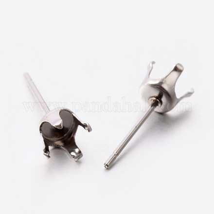 304 Stainless Steel Stud Earring Findings STAS-E074-38-1