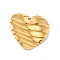 304 Stainless Steel Pendants, Textured, Heart, Golden, 16.5x18x2.5mm, Hole: 1mm