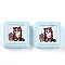 Opaque Resin Decoden Cabochons, Biscuits & Cat, Sky Blue, 21x21x8~9mm