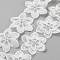 Polyester Ribbons, with ABS Plastic Imitation Pearl Beads, Flower, White, 2-1/8 inch(54mm)
