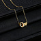 Alloy Letter Heart Pendant Necklaces for Women, Golden, Letter Q, 15.75 inch(40cm)