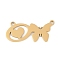 304 Stainless Steel Pendants, Letter & Butterfly Charms, Letter O, 11x23.5x0.9mm, Hole: 1.2mm