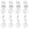 20Pcs 5 Style Mother's Day 201 Stainless Steel & 304 Stainless Steel Pendants, Laser Cut, Mixed Shapes, Stainless Steel Color, 10~24x10~17x0.9~1mm, Hole: 1.2~1.6mm, 4pcs/style