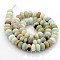 Natural Frosted Flower Amazonite Beads Strands, Rondelle, 8x5mm, Hole: 1mm, about: 70pcs/strand, 15.4 inch