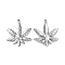 Non-Tarnish 304 Stainless Steel Pendants, Leaf Shape Charm, Stainless Steel Color, 35.5x30x3.5mm, Hole: 1.8mm