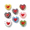 Handmade Lampwork Bumpy Beads Heart, with Enamel, Mixed Color, 16~17x18x7mm, Hole: 1.2mm