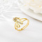Brass Micro Pave Cubic Zirconia Finger Rings, for Women, Letter N, US Size 3(14mm)