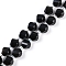 Natural Golden Sheen Obsidian Beads Strands, with Seed Beads, Faceted, Twist, 8.5x7mm, Hole: 1.2mm, about 38pcs/strand, 15.35''(39cm)