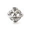 Brass Beads, Globe, Hollow, Real Platinum Plated, 13x15mm, Hole: 3mm