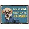 Rectangle Metal Iron Sign Poster, for Home Wall Decoration, Dog Pattern, 300x200x2.2mm