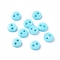 Nylon Tiny Button, Micro Buttons, Sewing Buttons, 2-Hole, Sky Blue, 4.5x1.5mm, Hole: 0.8mm