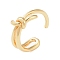 Brass Open Cuff Ring, Teardrop, Golden, Inner Diameter: 17mm