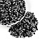 6/0 Half Plated Glass Beads, Two Tone, Round Hole, Rondelle, Light Grey, 4x3mm, Hole: 1.4mm, about 7142pcs/pound